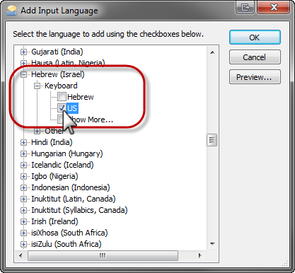 Windows Vista Input Language