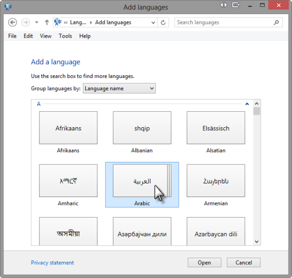 Download Arabic Language Windows 10